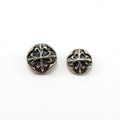 Sterling Silver or Vermeil Fancy Wax Seal Cross Button in Artistic Wrap