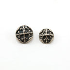 Sterling Silver or Vermeil Fancy Wax Seal Cross Button in Artistic Wrap