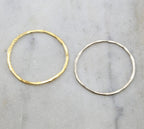 47mm Sterling Silver or Vermeil Extra Large Hammered Textured Connector Ring