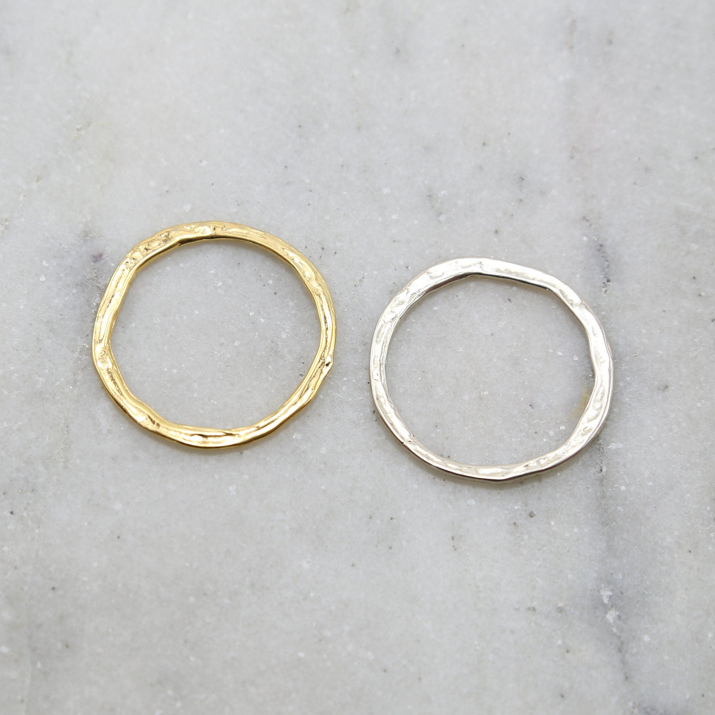 29mm Sterling Silver or Vermeil Large Hammered Textured Open Circle Connector