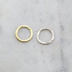 Sterling Silver or Vermeil Medium Size Hammered Textured Open Circle Soldered
