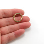 Sterling Silver or Vermeil Medium Size Hammered Textured Open Circle Soldered