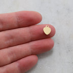 Sterling Silver or 14K Gold Filled Dainty Tiny Flat Heart Charms (4pc)