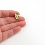 14mmx8mm Sterling Silver or Vermeil Oval Raised Fleur De Lis Tag Charm Pendant