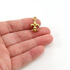 Sterling Silver or Vermeil 3D Realistic Fleur Di Lis Charm Pendant