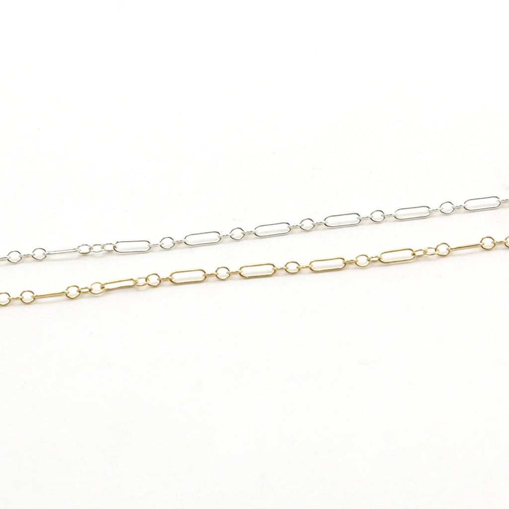Sterling Silver or 14K Gold Filled Delicate Long and Short – Sold by the Foot