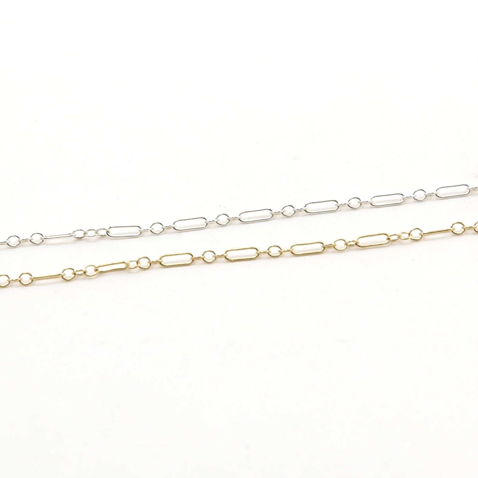 Sterling Silver or 14K Gold Filled Delicate Long and Short – Sold by the Foot