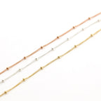 Sterling Silver or 14K Gold Filled Dainty Satellite Chain – Sold by the Foot