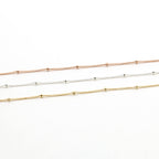 Sterling Silver or 14K Gold Filled Dainty Satellite Chain – Sold by the Foot
