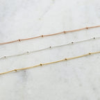 Sterling Silver or 14K Gold Filled Dainty Satellite Chain – Sold by the Foot