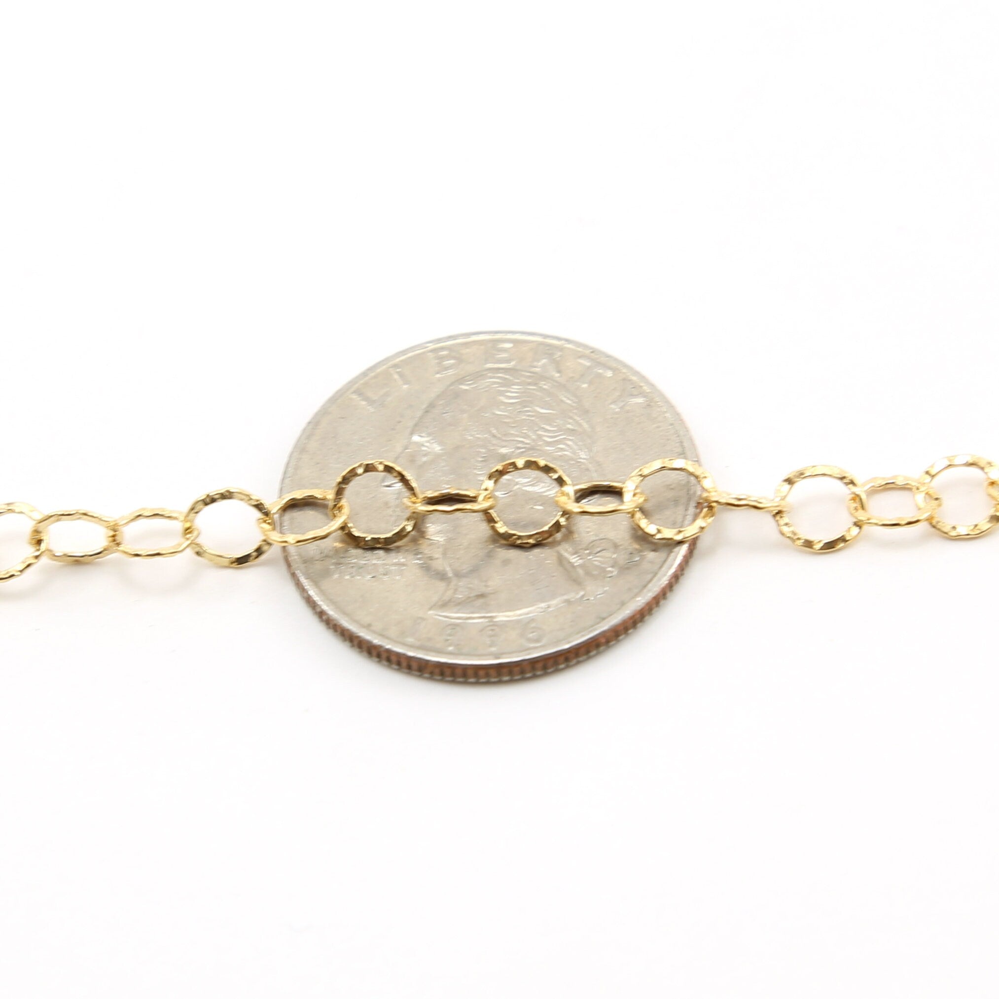 Sterling Silver or 14K Gold Filled Round Textured Hammered – Sold by the Foot