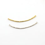 Sterling Silver or Vermeil Thin Textured Connector Bar with Two Loops