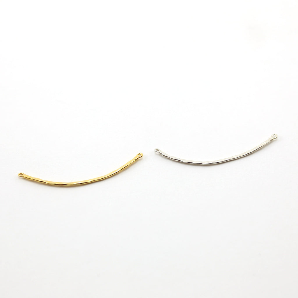 Sterling Silver or Vermeil Thin Textured Connector Bar with Two Loops