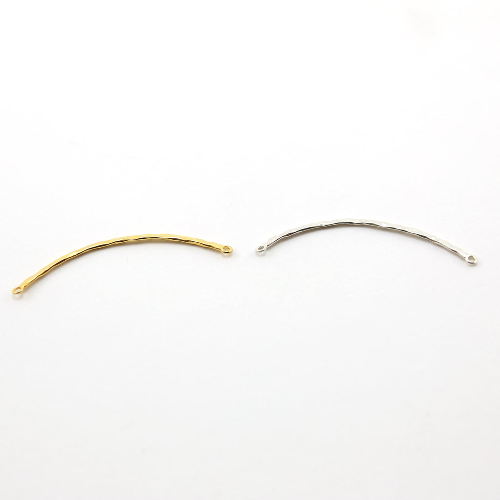Sterling Silver or Vermeil Thin Textured Connector Bar with Two Loops
