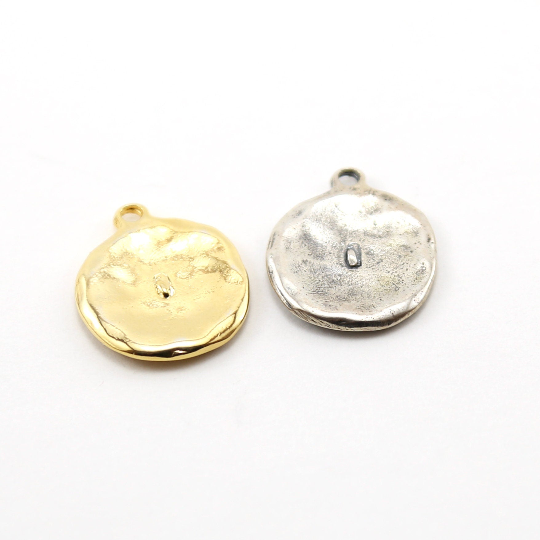 Sterling Silver or Vermeil Raised Bird Coin Medallion Pendant in or Sparrow