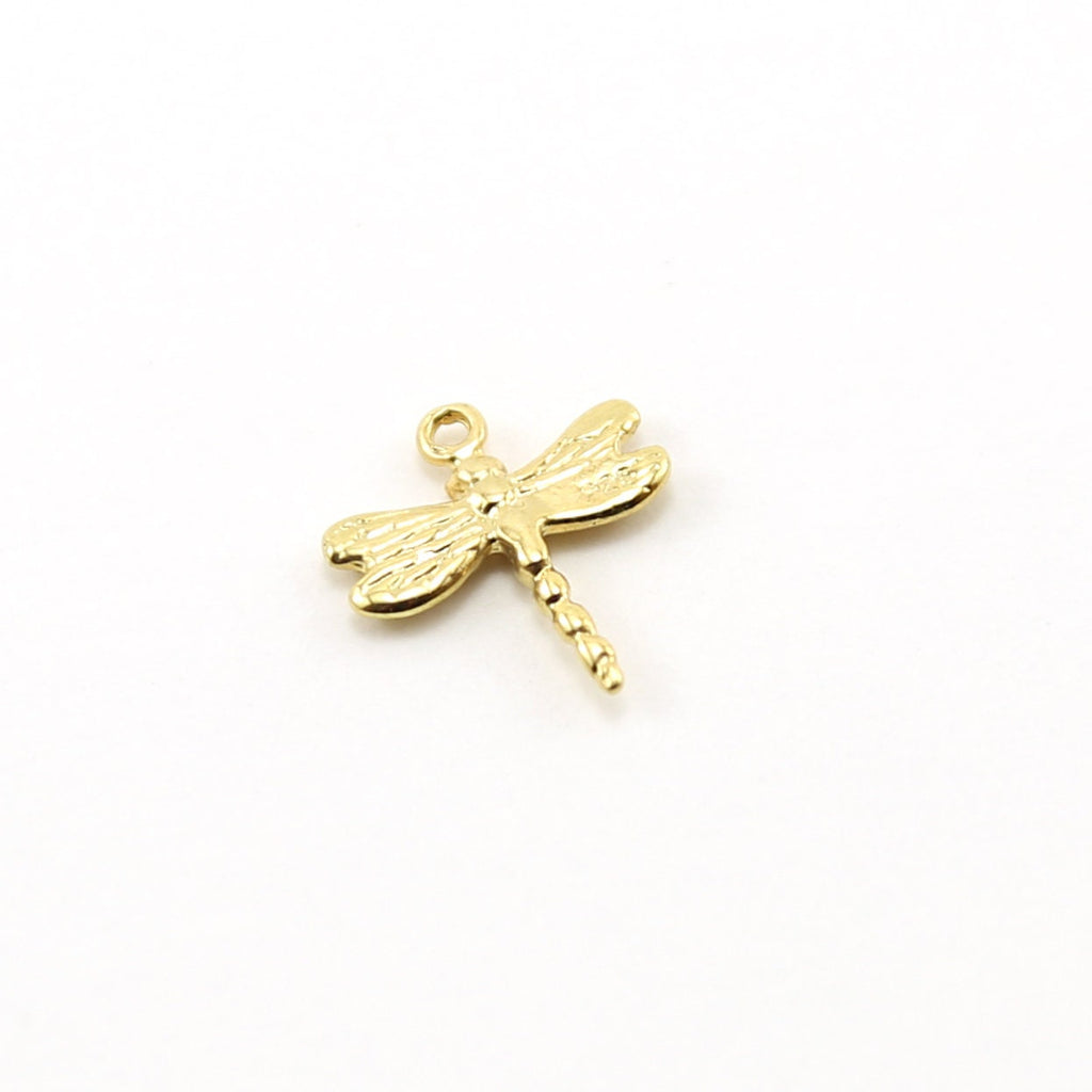 Vermeil Dragonfly Charm Insect Nature Spring Pendant