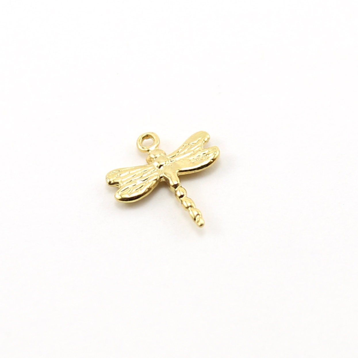 Vermeil Dragonfly Charm Insect Nature Spring Pendant