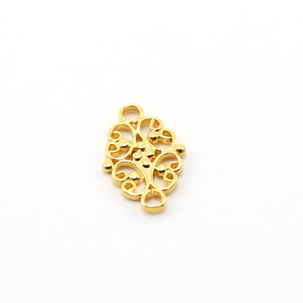Vermeil Ornate Fancy Scroll Link Connector Charm Necklace