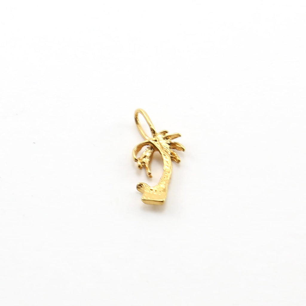 Vermeil Tropical Palm Tree Hawaii Beach Vacation Charm Necklace