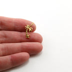 Vermeil Tropical Palm Tree Hawaii Beach Vacation Charm Necklace