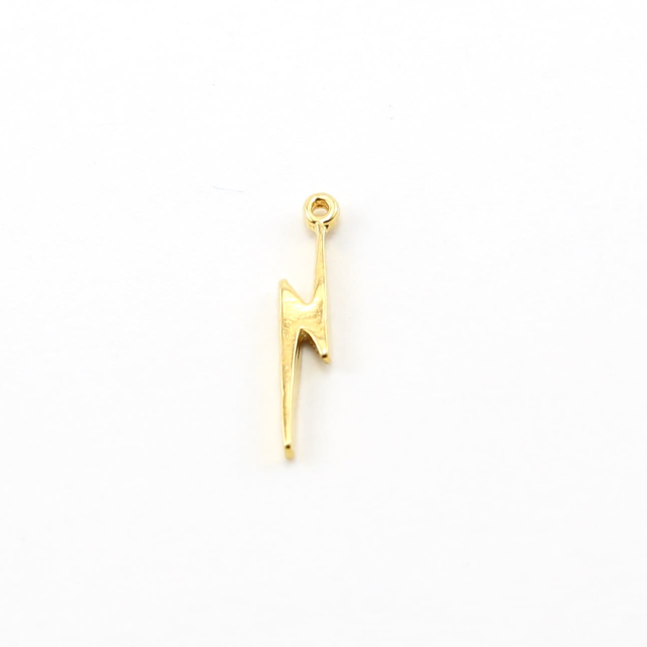 Vermeil Long Skinny Lightning Bolt Charm Storm Nature Celestial