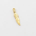 Vermeil Small Dainty Feather Charm Insect Nature Spring Western