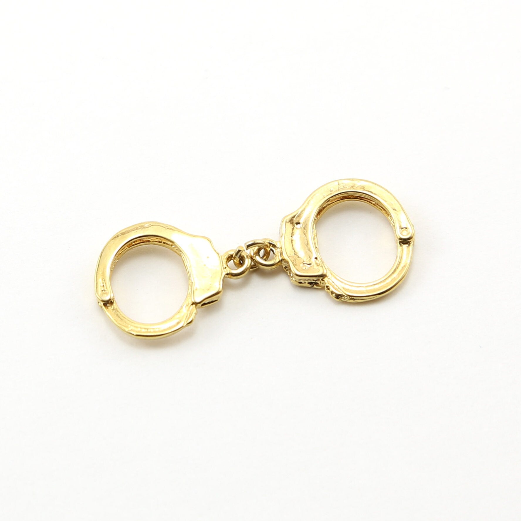 Vermeil Large Handcuff Charm Police Sheriff Law Enforcement