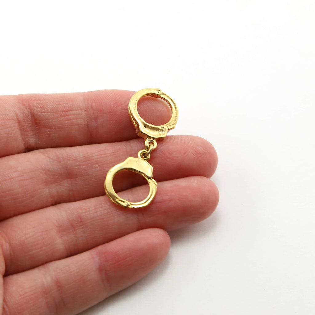 Vermeil Large Handcuff Charm Police Sheriff Law Enforcement