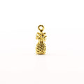 Vermeil Small 3D Pineapple Textured Tropical Charm Thick Hawaii