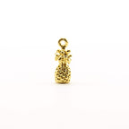 Vermeil Small 3D Pineapple Textured Tropical Charm Thick Hawaii
