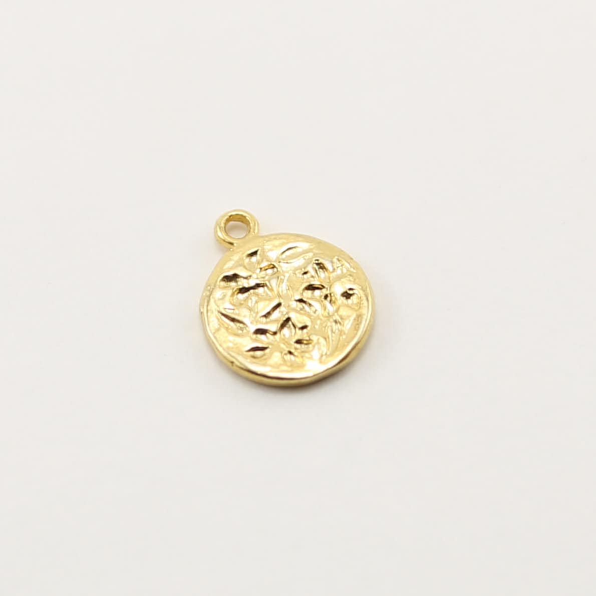 Vermeil Stamped Tree Blossom Double Sided Flower Bouquet Coin