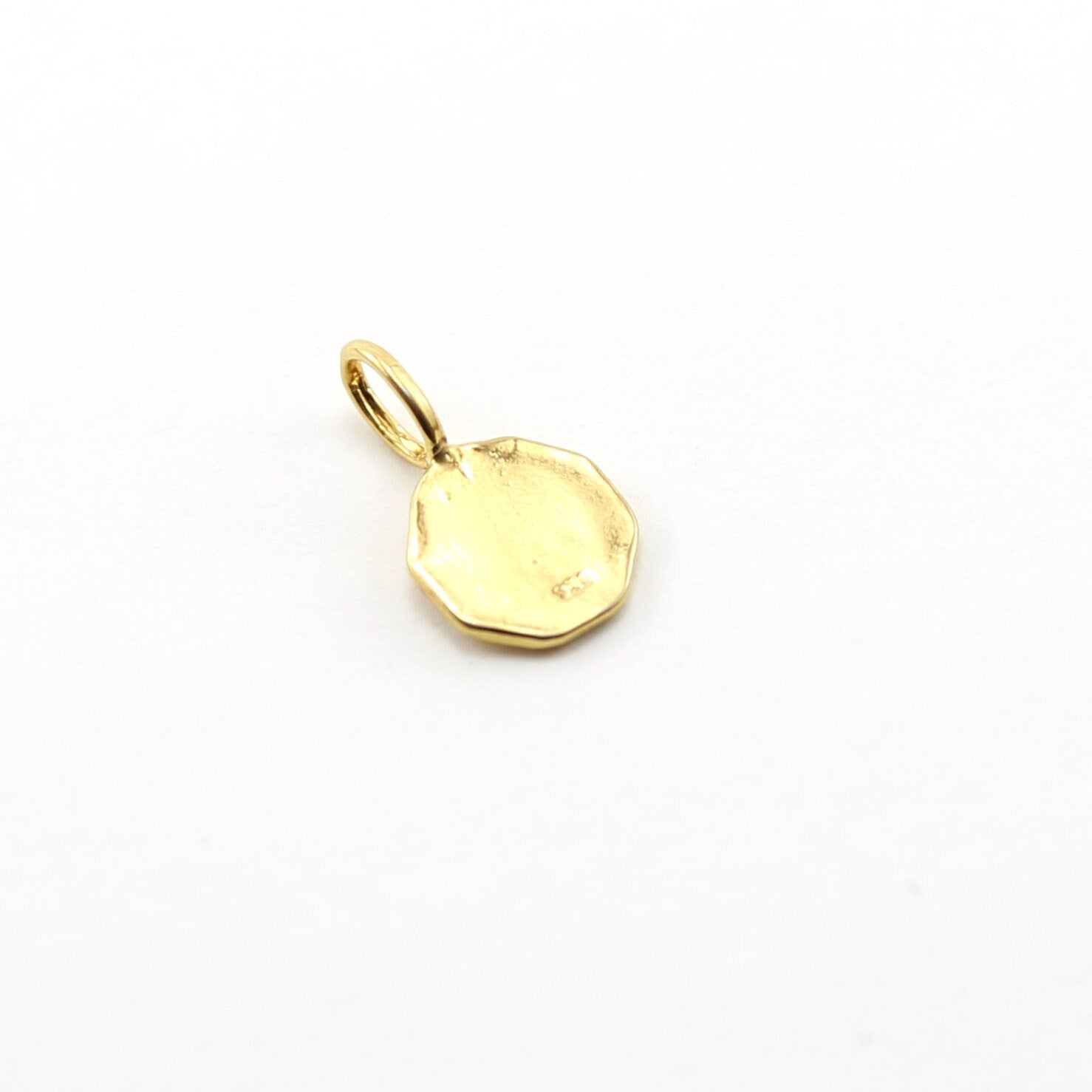Sterling Silver or Vermeil 10mm Stamped Mom Disc Mothers Day Pendant Small