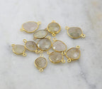 Sterling Silver Golden Rutilated Quartz Natural Shaped Raw Nugget