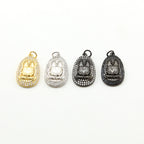 23mmx14mm Rhodium Plated CZ Pave Buddha Om Gold Silver Gunmetal Yoga Buddhist