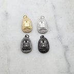 23mmx14mm Rhodium Plated CZ Pave Buddha Om Gold Silver Gunmetal Yoga Buddhist
