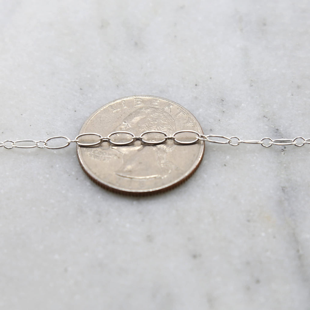 Sterling Silver Oval Link Chain with Small Circle 5 x 2.7mm – Sold by the Foot