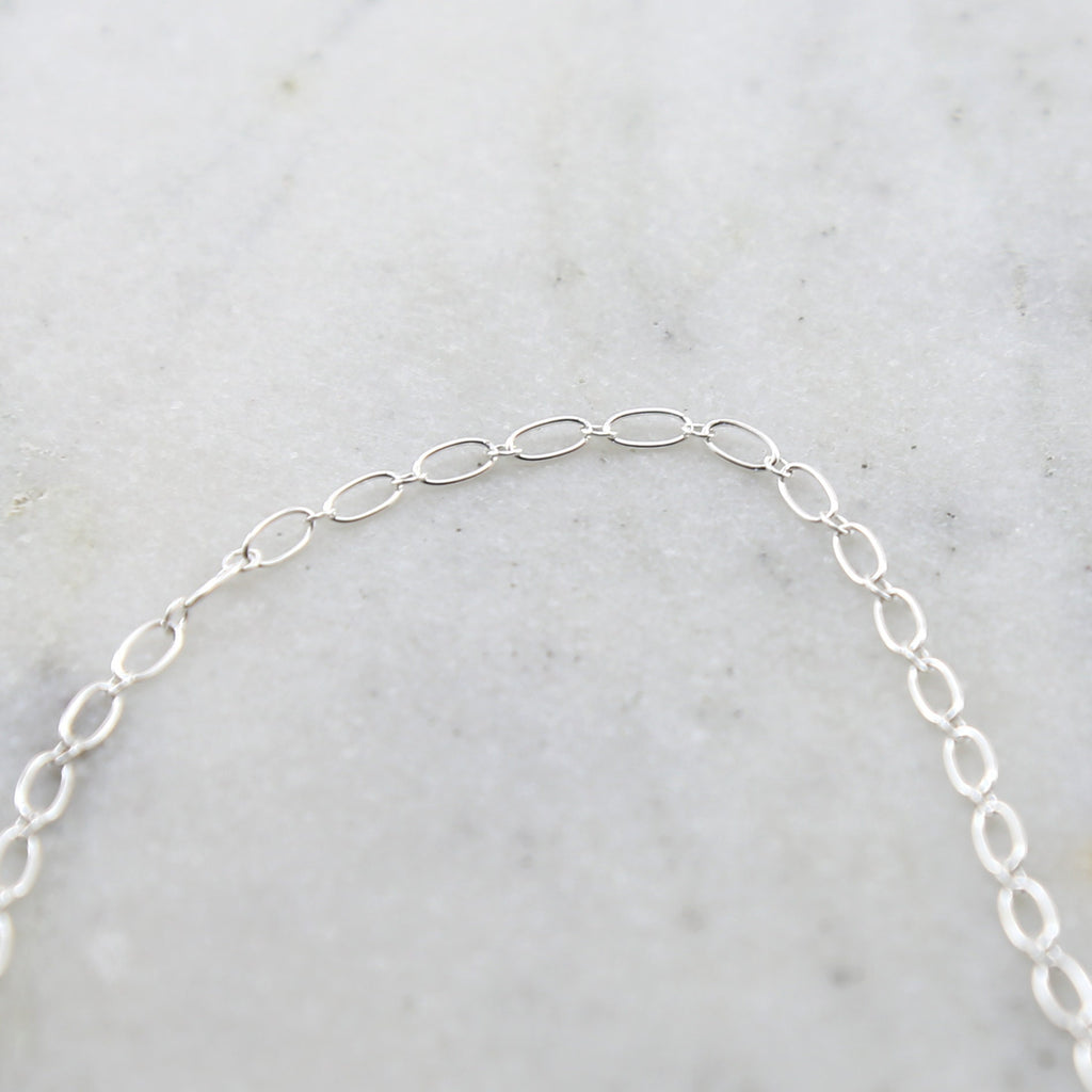 Sterling Silver Oval Link Chain with Small Circle 5 x 2.7mm – Sold by the Foot