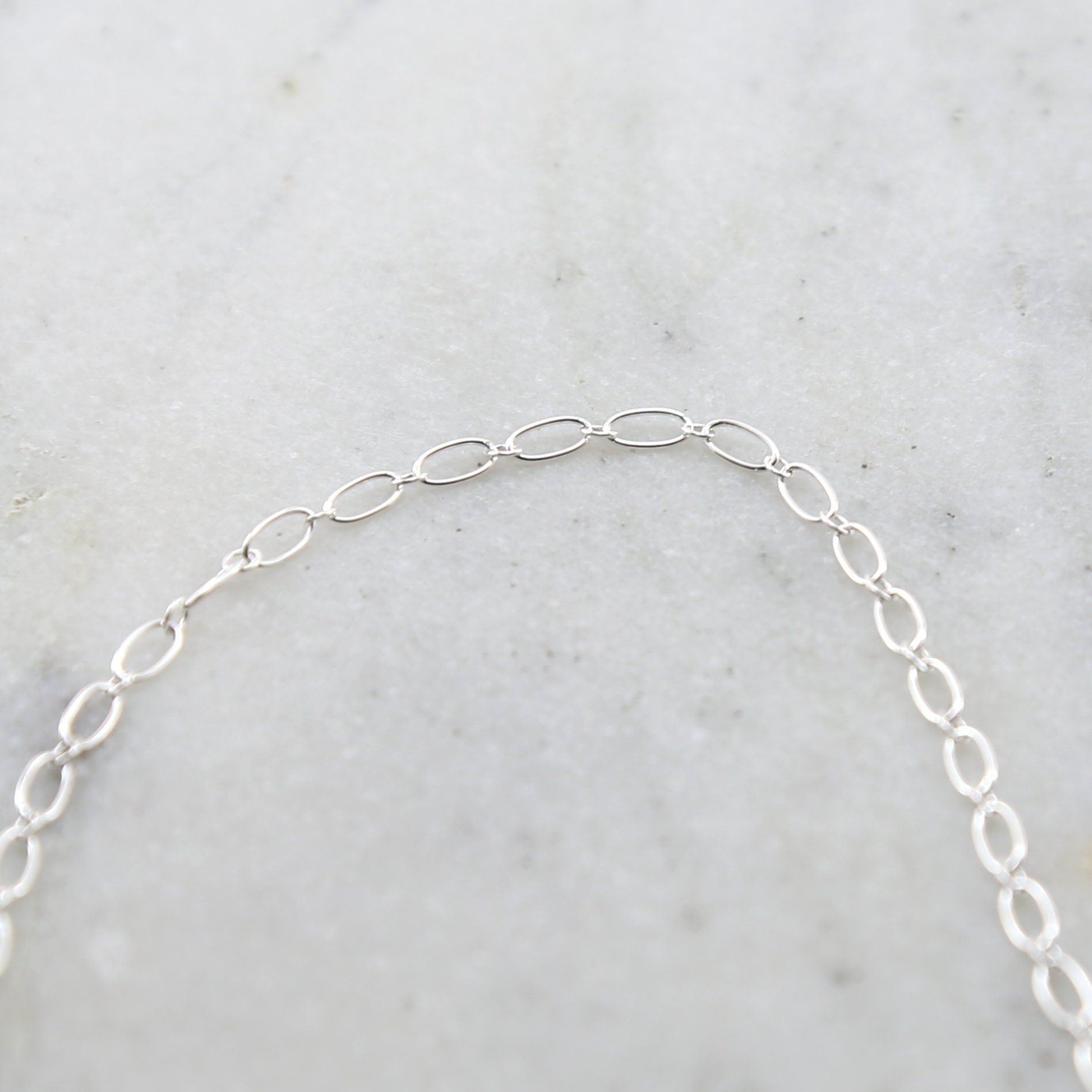 Sterling Silver Oval Link Chain with Small Circle 5 x 2.7mm – Sold by the Foot