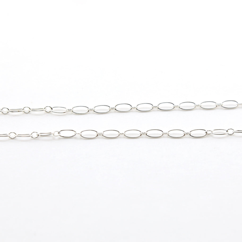 Sterling Silver Oval Link Chain with Small Circle 5 x 2.7mm – Sold by the Foot