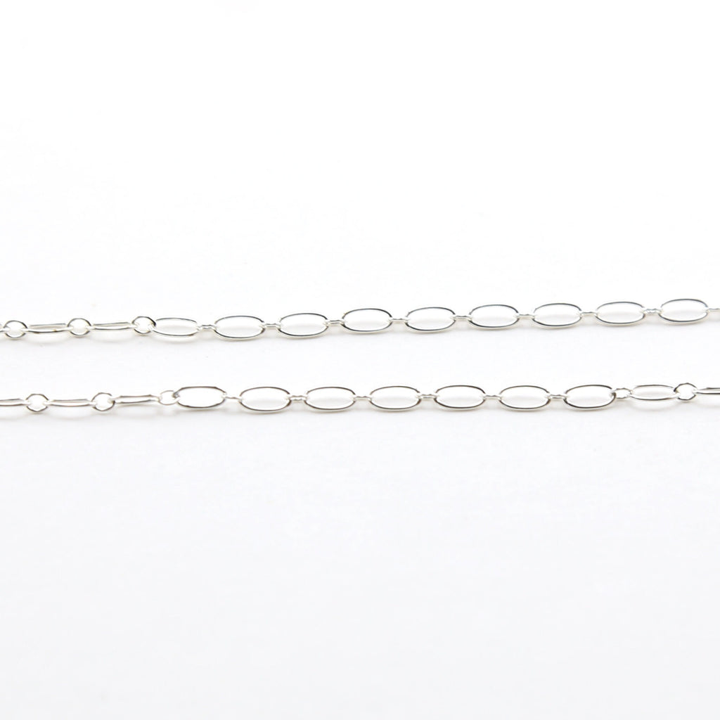 Sterling Silver Oval Link Chain with Small Circle 5 x 2.7mm – Sold by the Foot