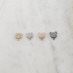8mmx9mm Rhodium Plated CZ Pave Round 3 Way Y Connector in Gold Silver Rose