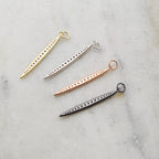 3mmx45mm Rhodium Plated Long Spike Rhodium Cubic Zirconia Dagger Point Pendant