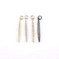 3mmx45mm Rhodium Plated Long Spike Rhodium Cubic Zirconia Dagger Point Pendant