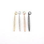 3mmx45mm Rhodium Plated Long Spike Rhodium Cubic Zirconia Dagger Point Pendant