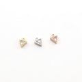 5mmx6mm Rhodium Plated Teeny Tiny CZ Pave Triangle Charm in Silver Gold Rose