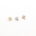 5mmx6mm Rhodium Plated Teeny Tiny CZ Pave Triangle Charm in Silver Gold Rose