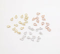 Rhodium Plated Four Pieces Teeny Tiny CZ Connector 1 Loop 5mm Charm (4pc)