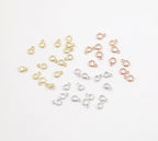 Rhodium Plated Four Pieces Teeny Tiny CZ Connector 1 Loop 5mm Charm (4pc)