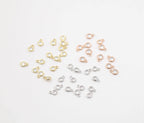 Rhodium Plated Four Pieces Teeny Tiny CZ Connector 1 Loop 5mm Charm (4pc)