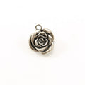 Sterling Silver Detailed Thick Beautiful Rose Flower Plant Nature Charm